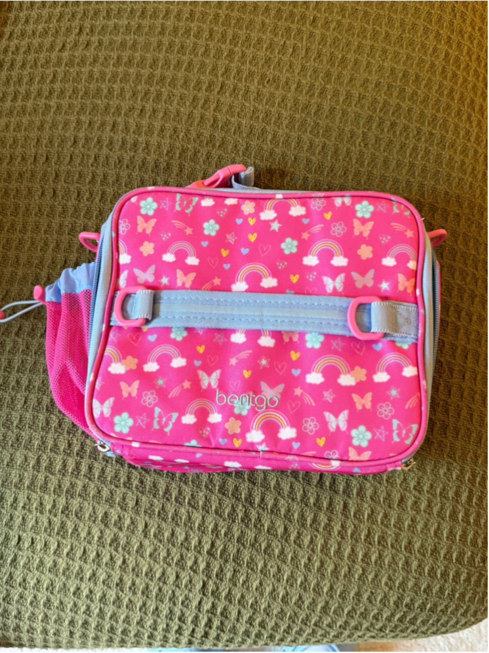 Girls Bentgo Lunch Bag One Size Pink Blue Rainbow Butterfly Print